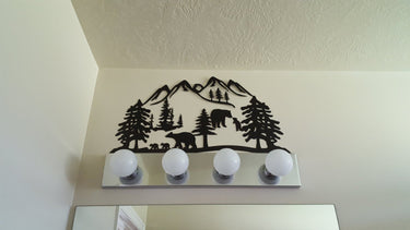 Bears and Bear Cubs Wildlife Metal Wall Art